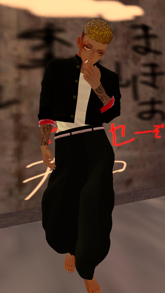 【珍飯亭共通素体対応】ヤンキー☆ロード 制服セット Japanese Delinquent "Yankii" Outfit - Short Gakuran & Bontan