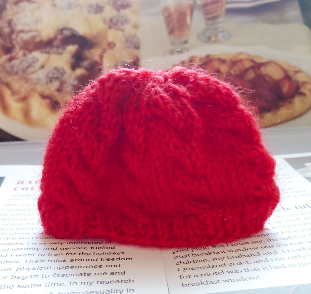 ころっとしたアランニット帽