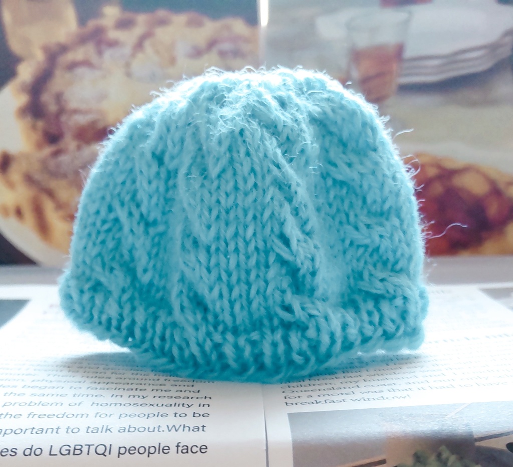 ころっとしたアランニット帽