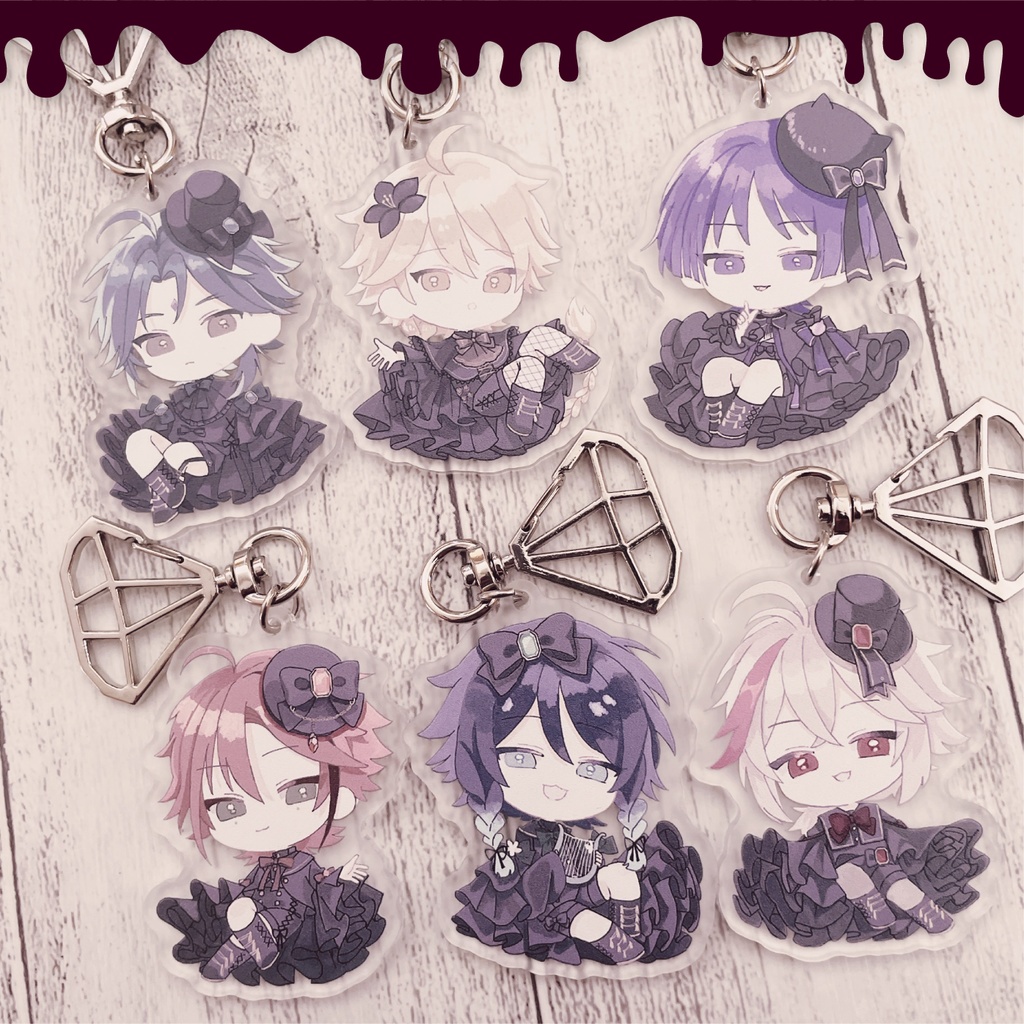 風男子すりガラス風アクキー ゴスロリ風