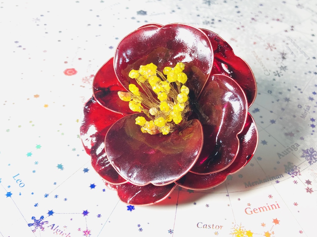 つばき クリップ付きコサージュ