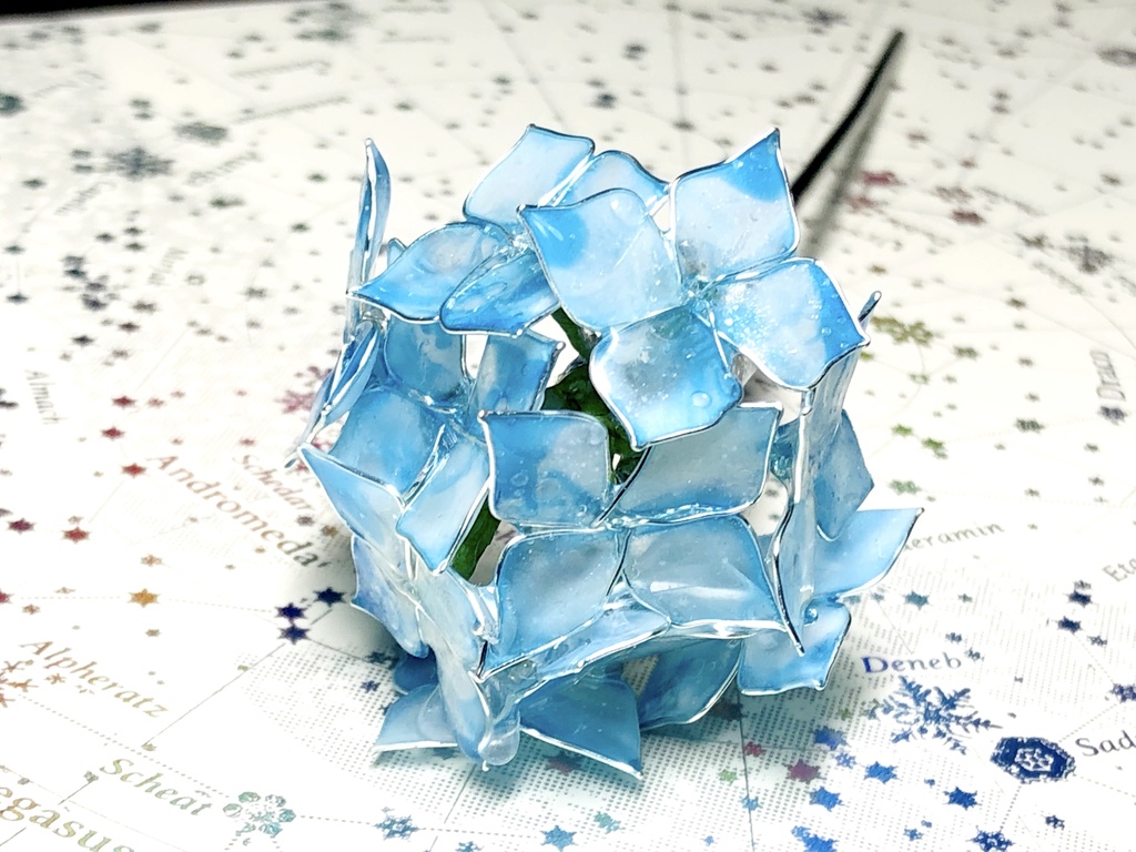 青のあじさい 簪