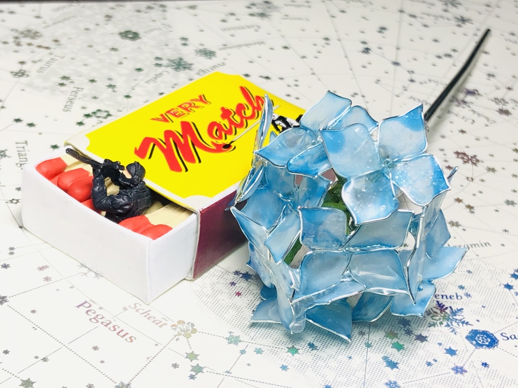 青のあじさい 簪