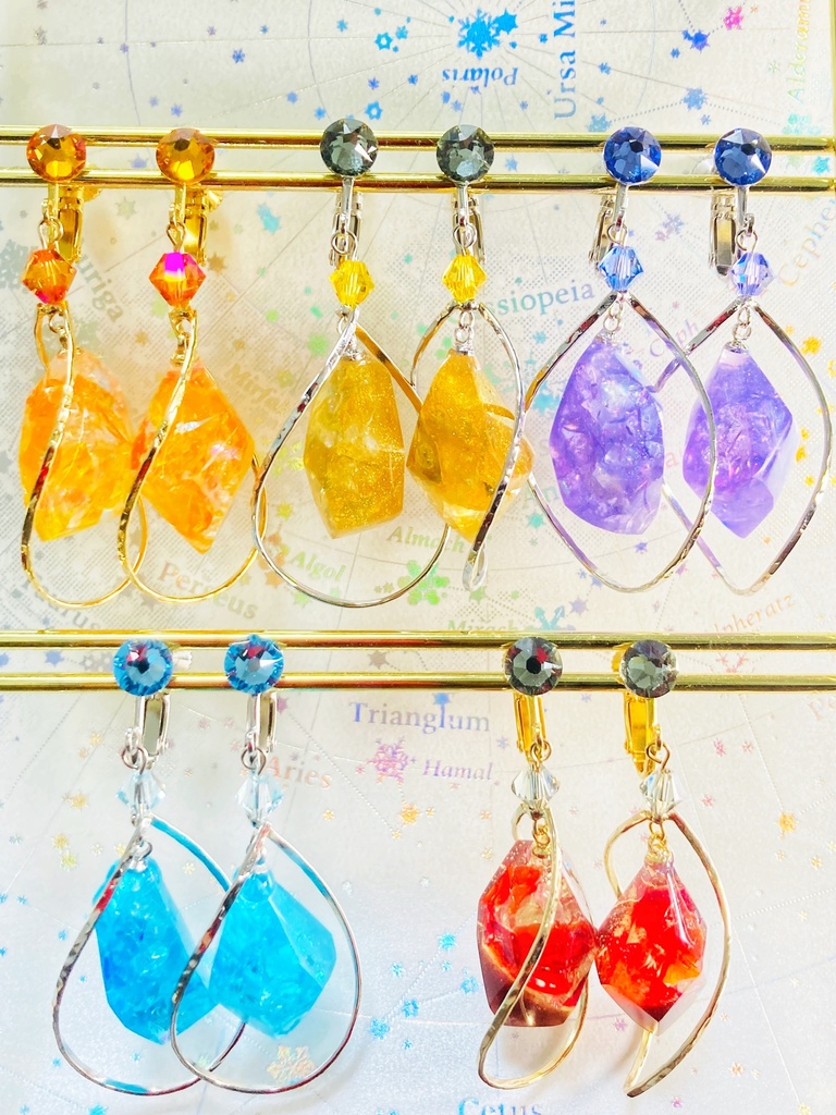 FF14クリスタル風イヤリング