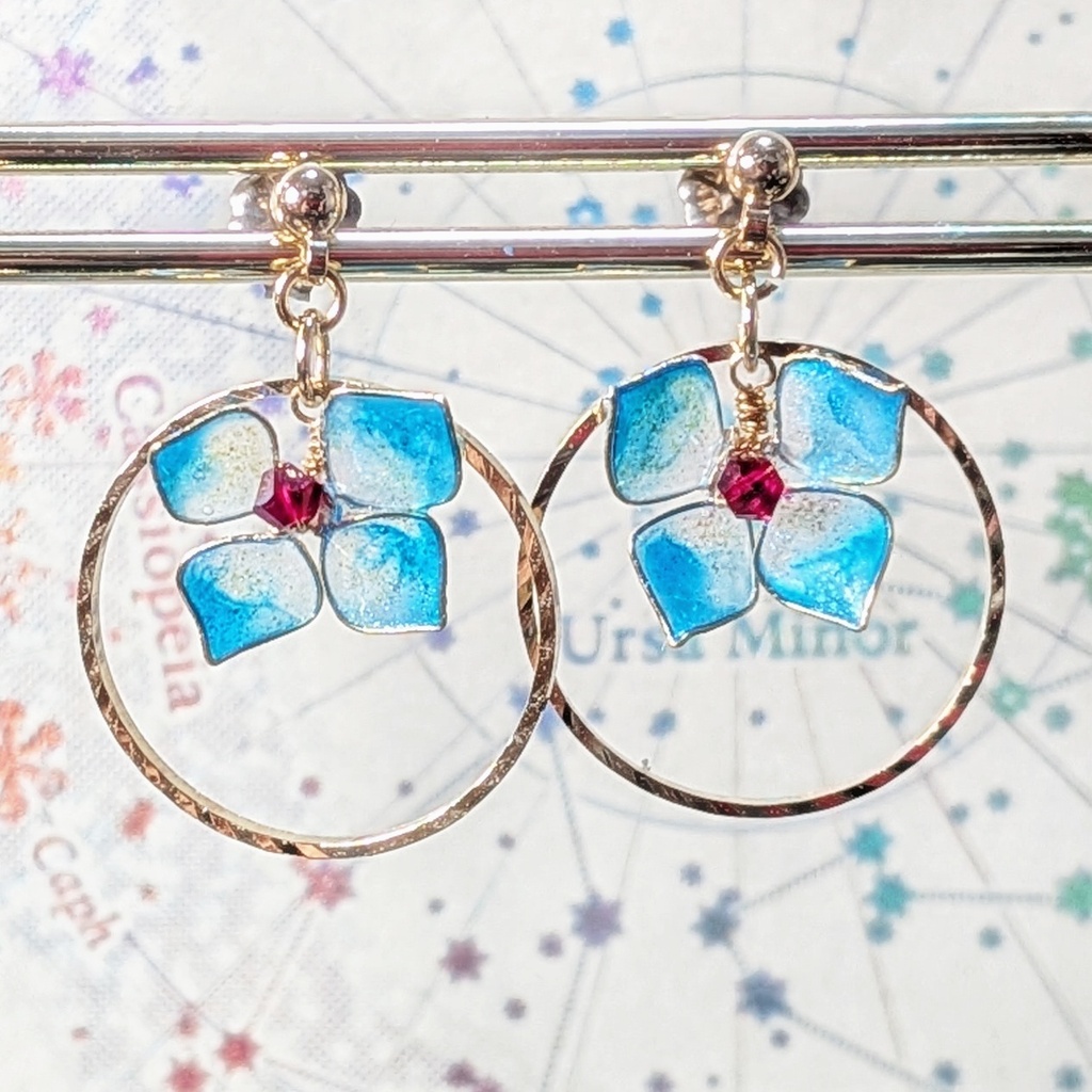 FF14 水晶公 紫陽花風イヤリングorピアス