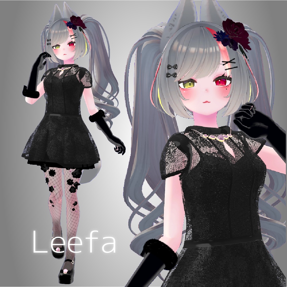 【しなの他複数アバター対応】 🩷GothicDress🩷ワンピース/ドレス【VRC】