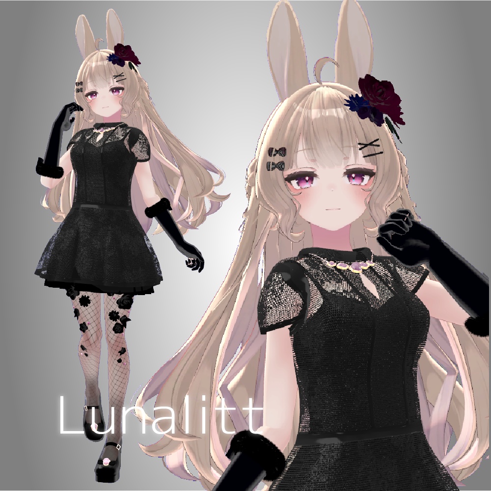 【しなの他複数アバター対応】 🩷GothicDress🩷ワンピース/ドレス【VRC】