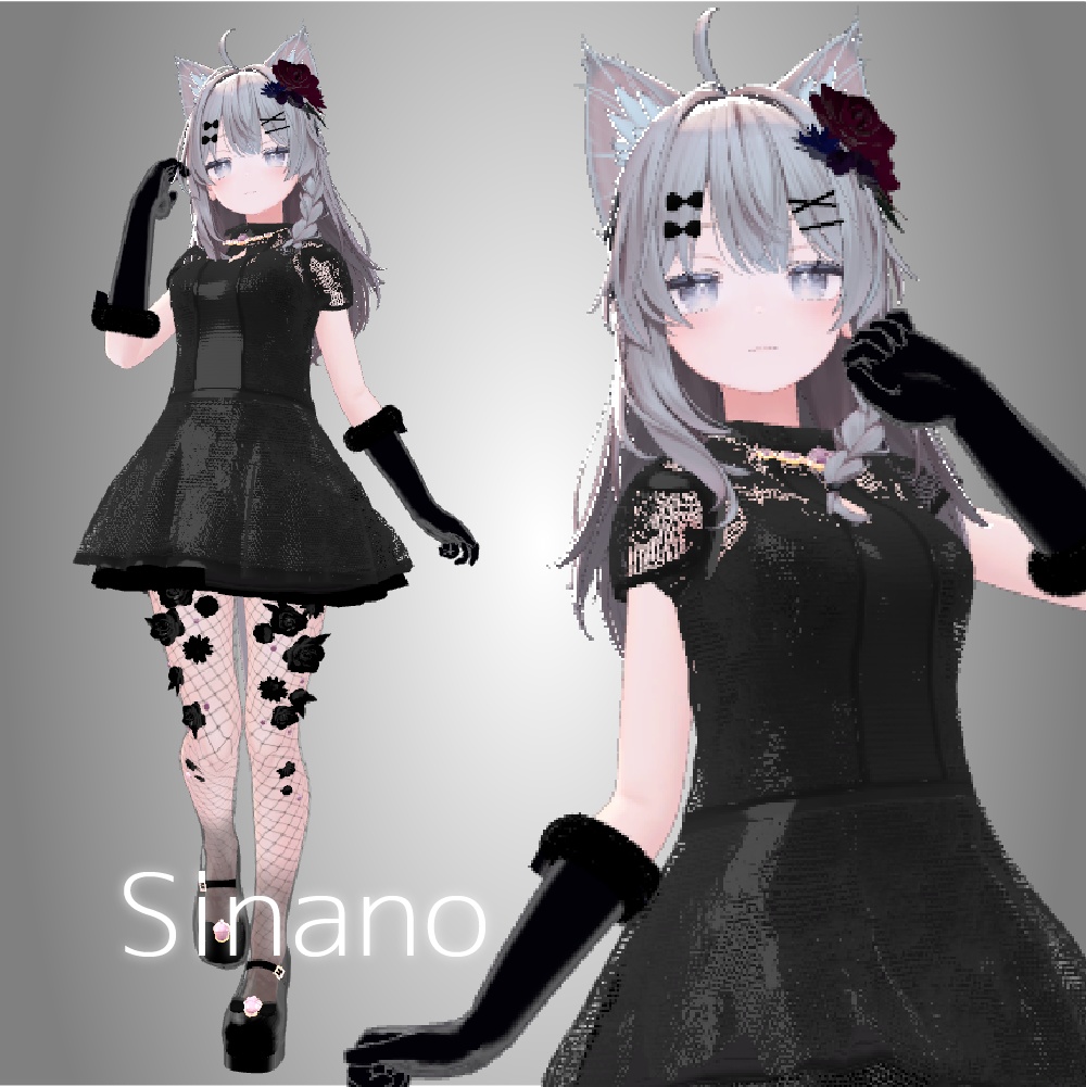 【しなの他複数アバター対応】 🩷GothicDress🩷ワンピース/ドレス【VRC】