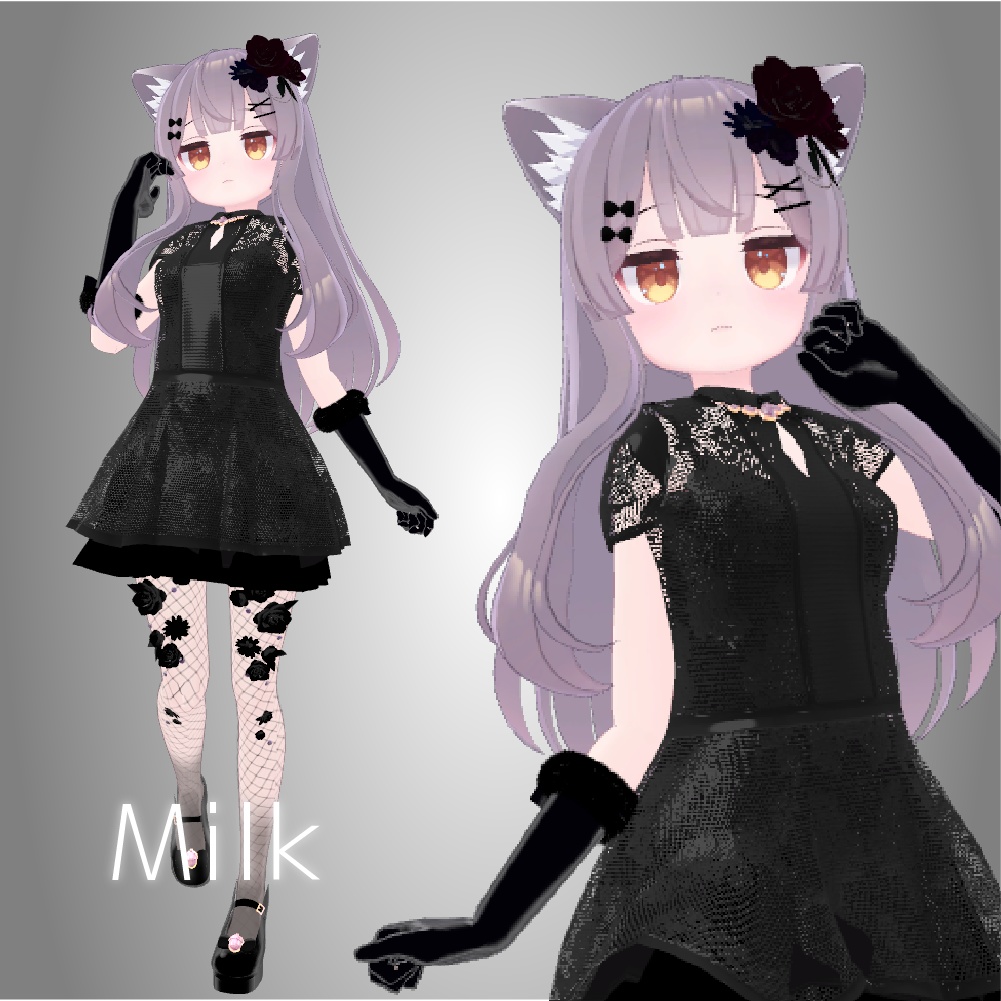 【しなの他複数アバター対応】 🩷GothicDress🩷ワンピース/ドレス【VRC】