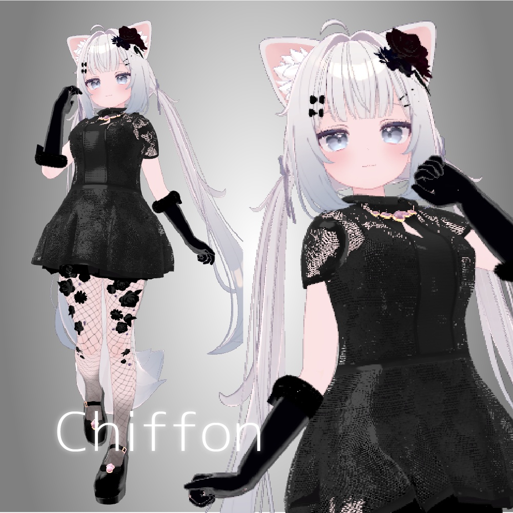 【しなの他複数アバター対応】 🩷GothicDress🩷ワンピース/ドレス【VRC】