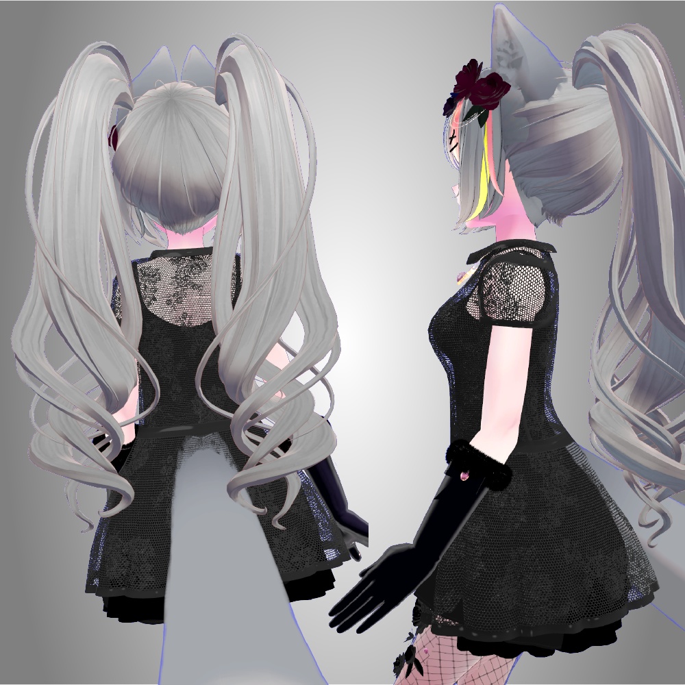 【しなの他複数アバター対応】 🩷GothicDress🩷ワンピース/ドレス【VRC】