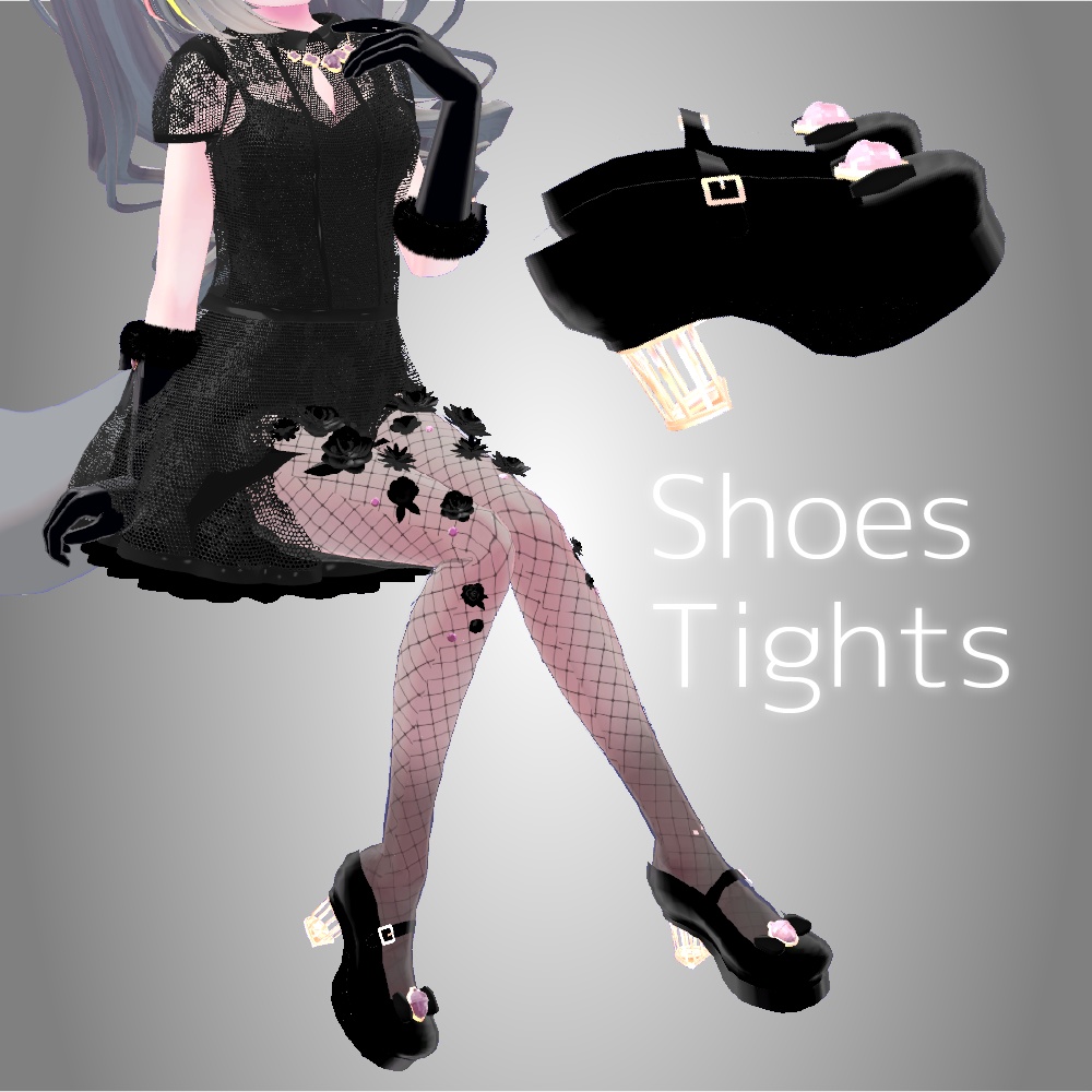 【しなの他複数アバター対応】 🩷GothicDress🩷ワンピース/ドレス【VRC】