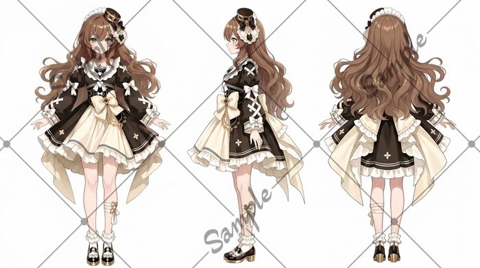 【立ち絵素材】女性 028【表情差分/背景あり】