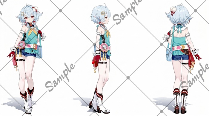 【立ち絵素材】女性 034【表情差分/背景あり】
