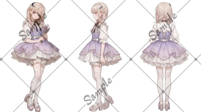 【立ち絵素材】女性 055【表情差分/背景あり】