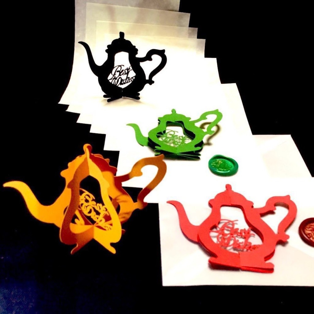 立体切り絵メッセージカード(季節の2色レターセット)