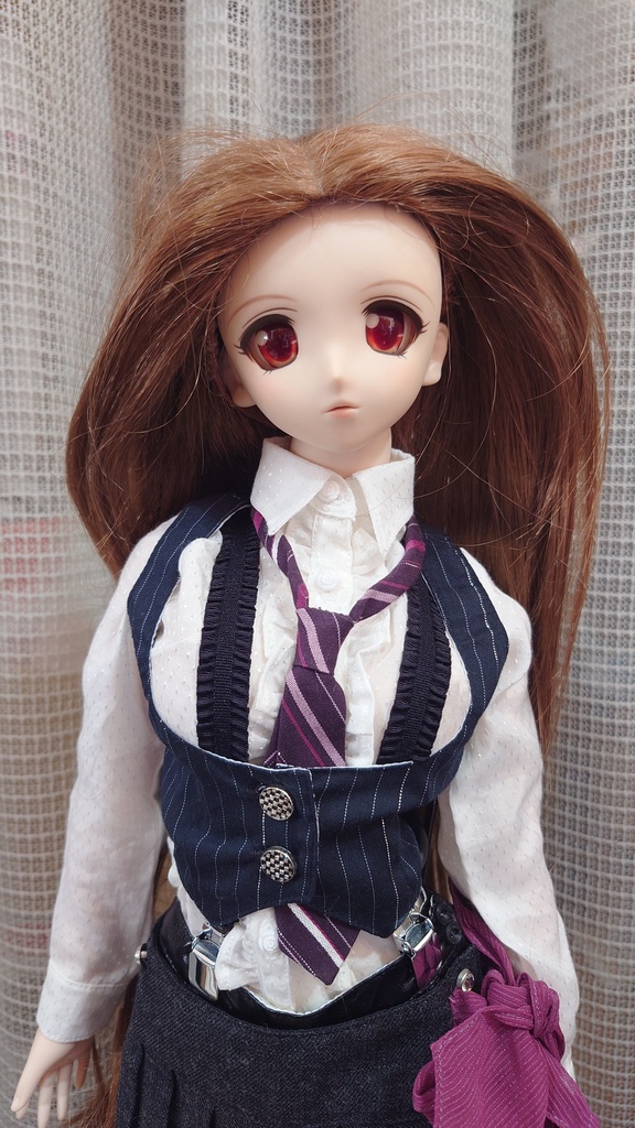 パチンコ店の制服風味のベストとキュロットスカートのセット(60cm級汎用)