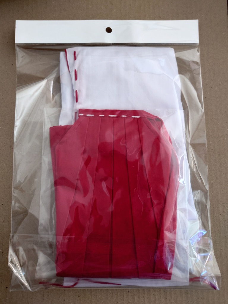 シンプルな巫女装束 50cm(草履付)