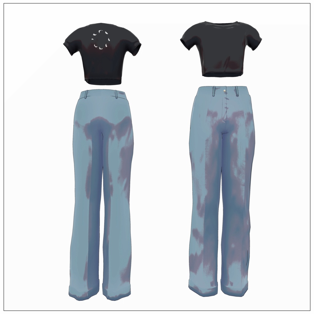 【Lapwing対応】クロップドTシャツ&スラックスセット