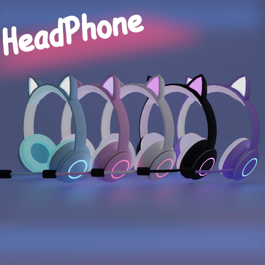 【3Dモデル】ヘッドホン・スタンド　首掛け、装飾用　headphone and stand