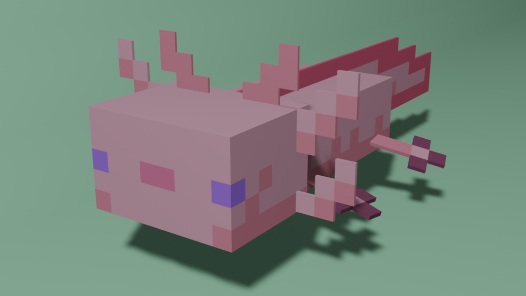 マインクラフト3Dデータ・セット・VRC・ウーパールーパー