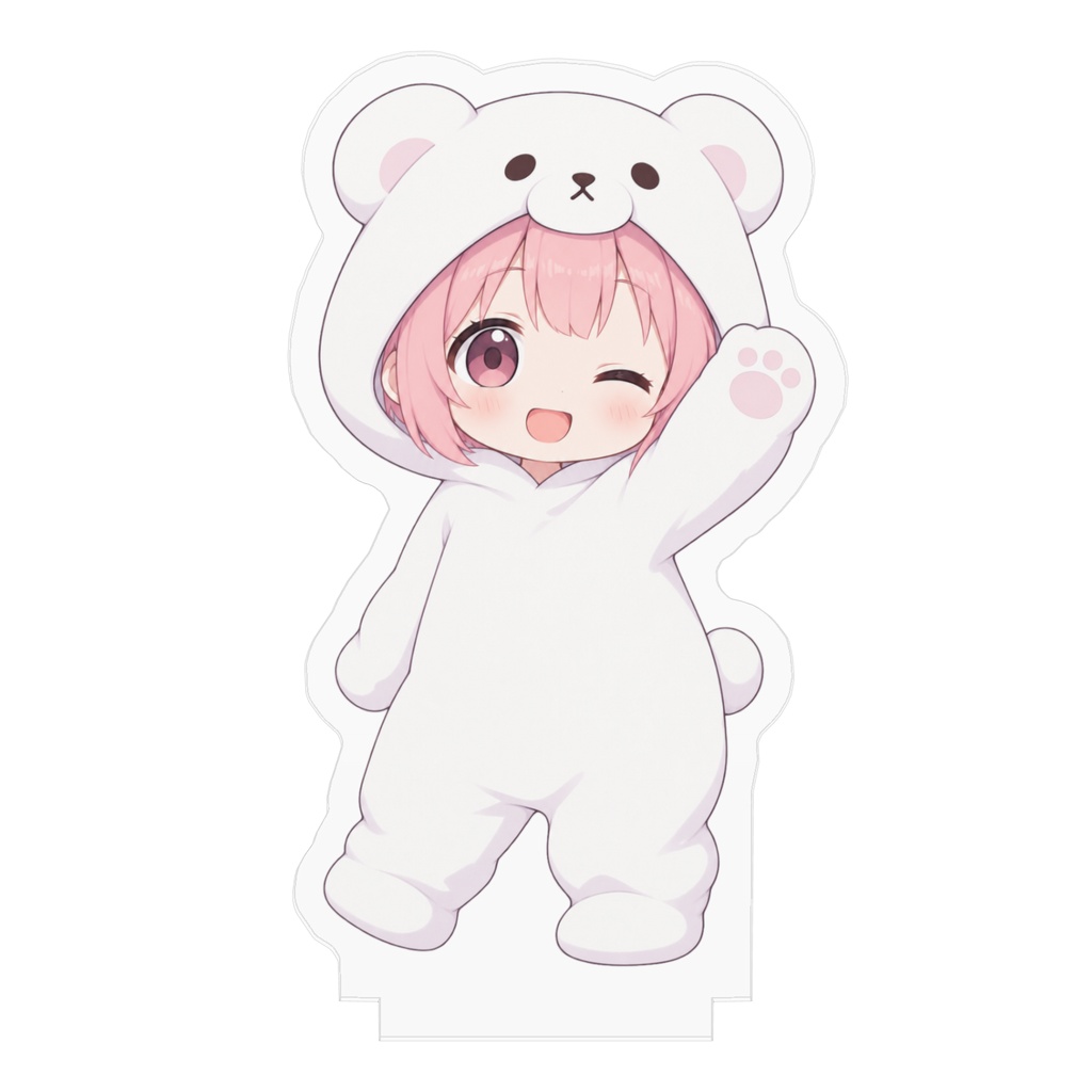 しろもこちゃん アクリルスタンド｜おててふりふり  Shiromoco-chan Acrylic Stand | Waving Hello