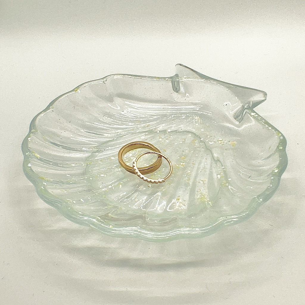 キラキラ貝がらトレイ(黄緑)