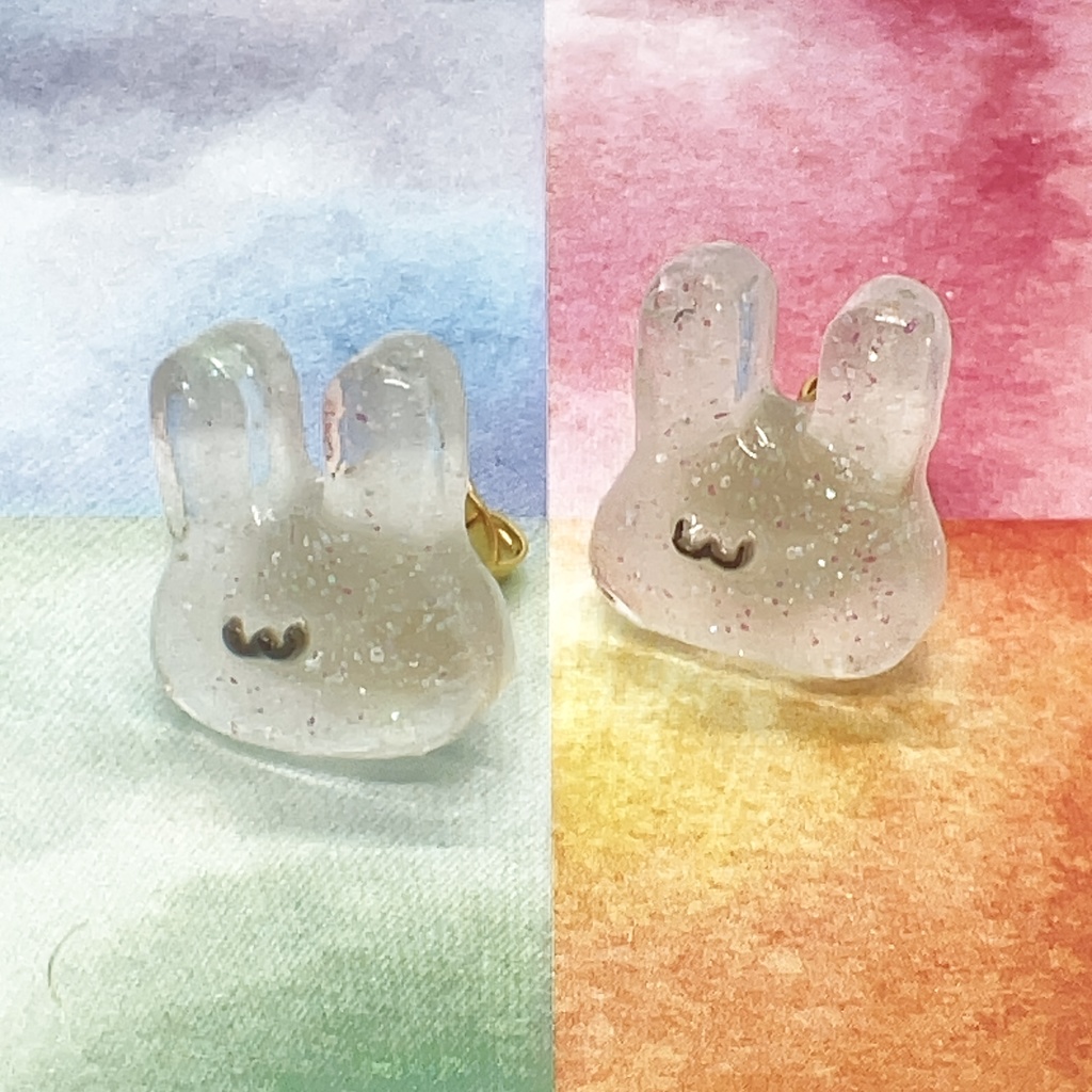 きらきらうさぎピアス