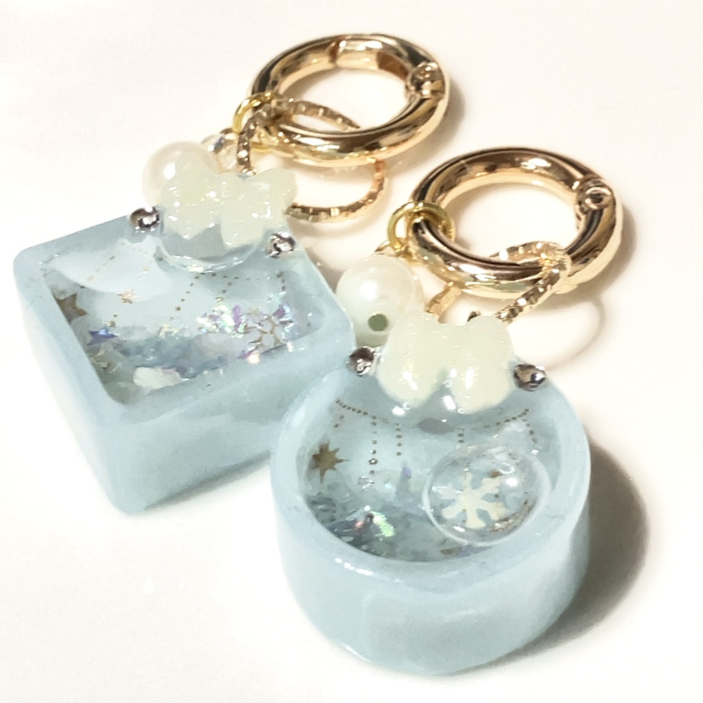 丸カラビナ付きキーホルダー