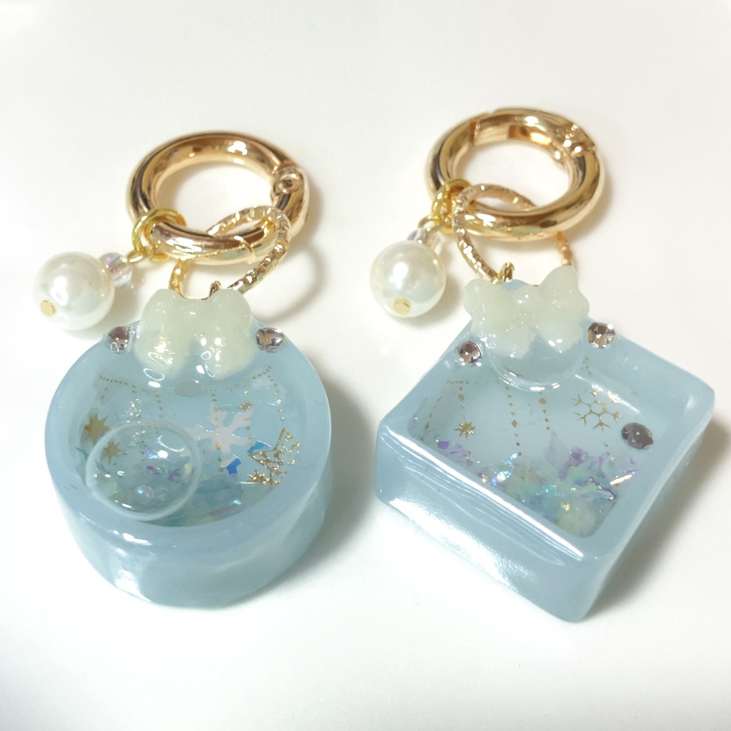 丸カラビナ付きキーホルダー