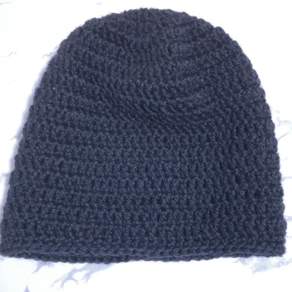 手編みのビーニー(Black)