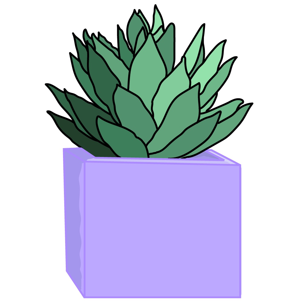 [Vtuber asset] Purple potted succulent plant (Limited Edition)