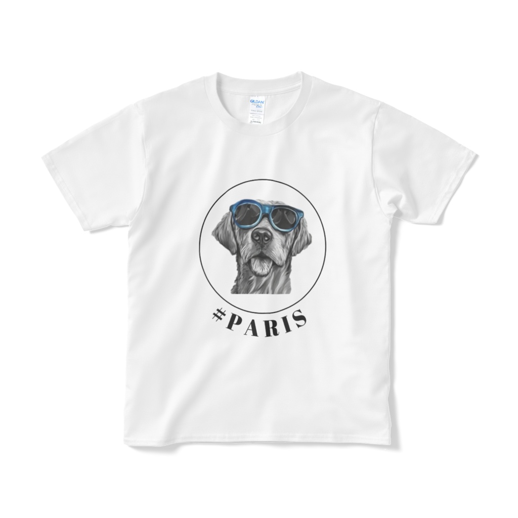 【スピード発送】Tシャツ／犬 × パリ／男女兼用／おしゃれ／かっこいい／可愛い／動物／半袖／快適／アニマル／メンズ／レディース／トップス／ユニセックス