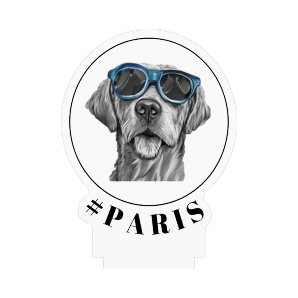 【Mサイズ】お洒落な犬 × パリ/アクリルフィギュア/かっこいい/可愛い/動物/アニマル/グッズ