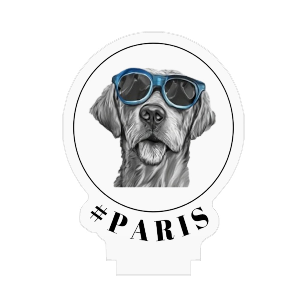 【Sサイズ】お洒落な犬 × パリ/アクリルフィギュア/かっこいい/可愛い/動物/アニマル/グッズ