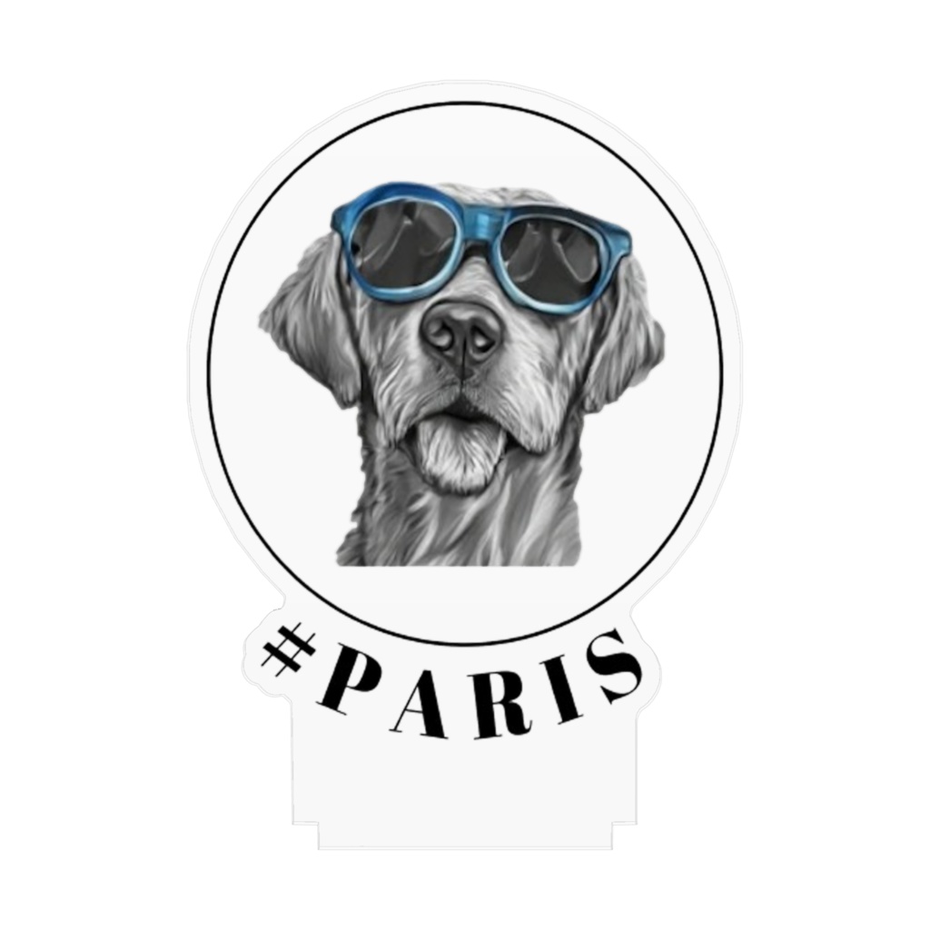 【Lサイズ】お洒落な犬 × パリ/アクリルフィギュア/かっこいい/可愛い/動物/アニマル/グッズ