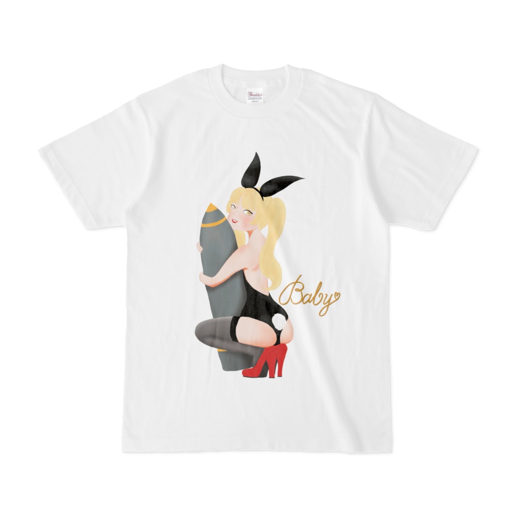 ピンナップ風イラストTシャツ