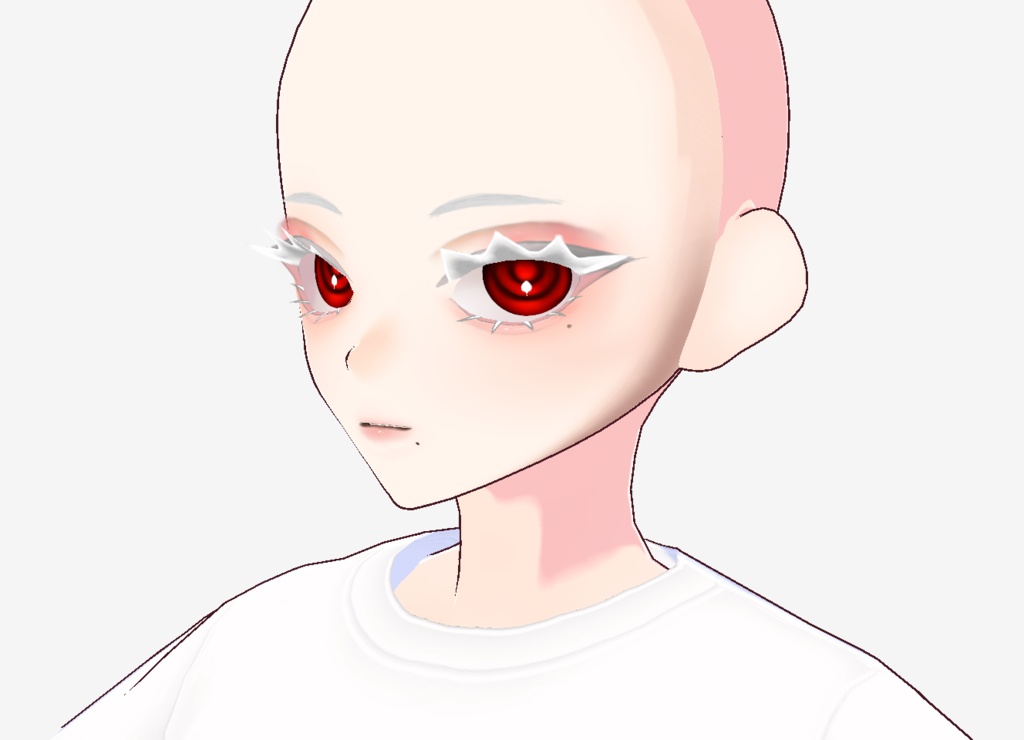 【VRoid】赤目、白まつ毛の女の子【顔セット】