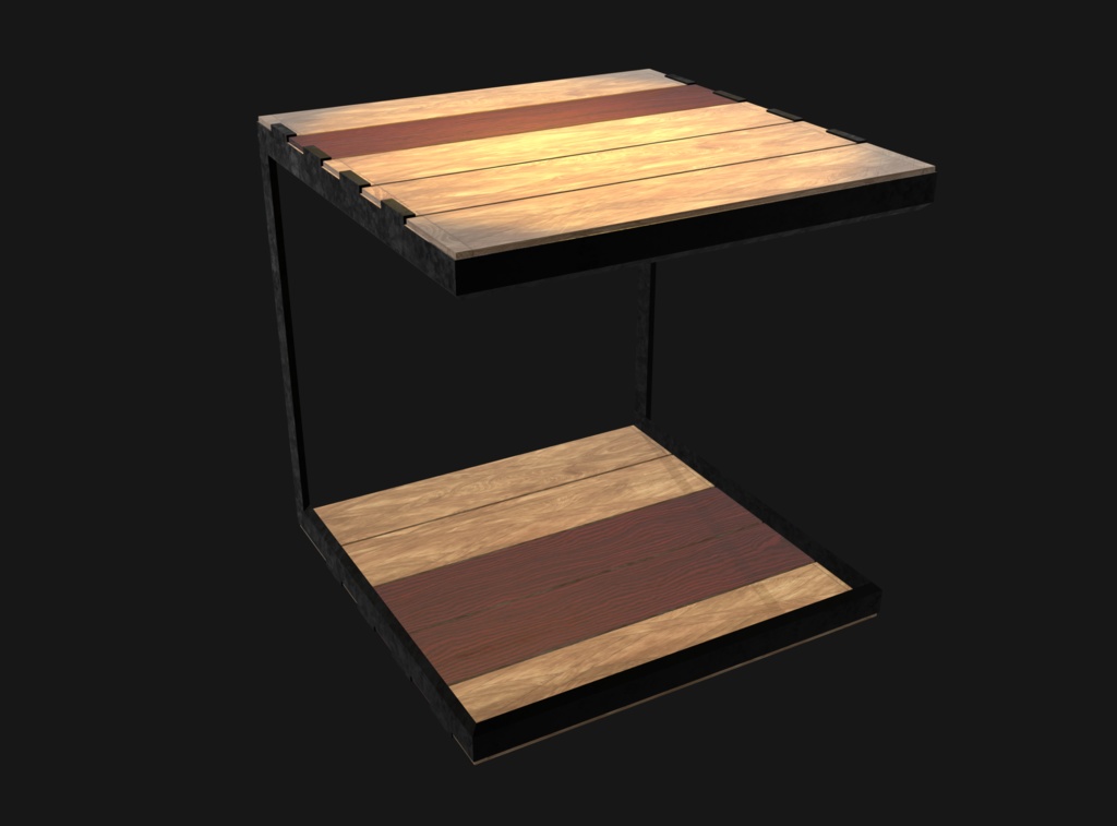 Industrial Wood Shelf(GLTF) for your metaverse contents