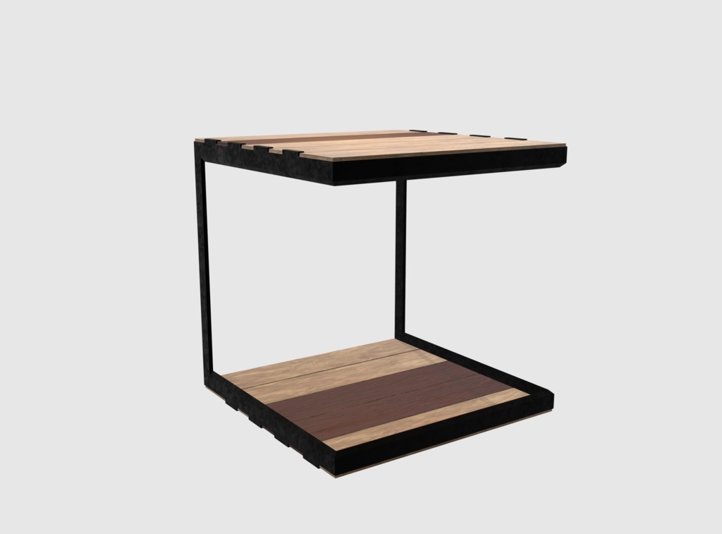 Industrial Wood Shelf(GLTF) for your metaverse contents