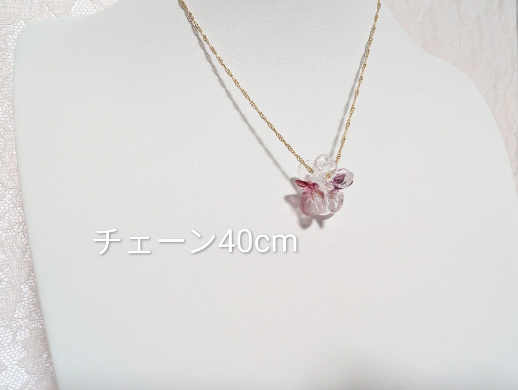 フラワーブーケのネックレス