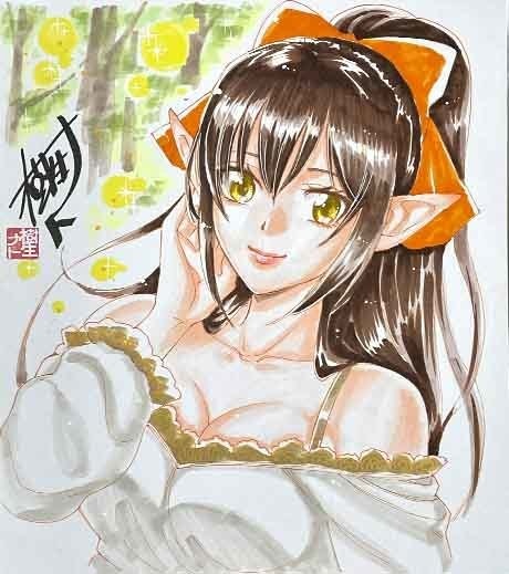 2025_冬コミ_描きおろし直筆色紙（大）：FANTASTIC IDOL'sのStarlight Prismチームリーダーより：エリカ・エルフィリア