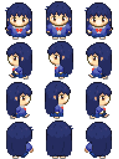 pictSQUARE(ピクスク)用アバター「赤月巴」「小日向つぐみ」「辻本彩夏」