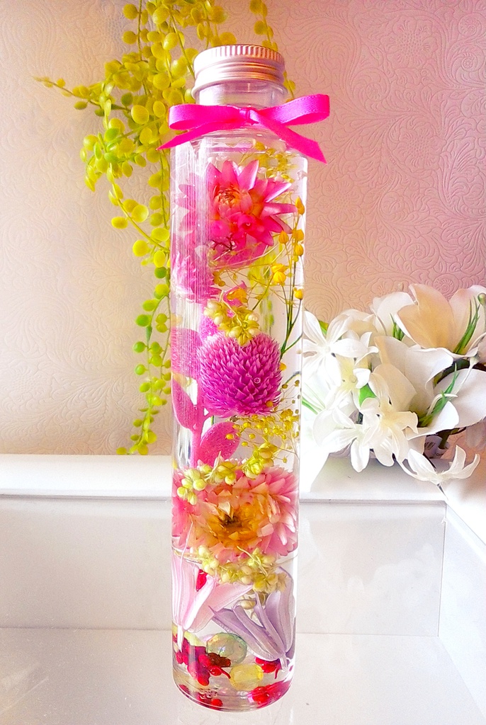 ハーバリウム　ピンク