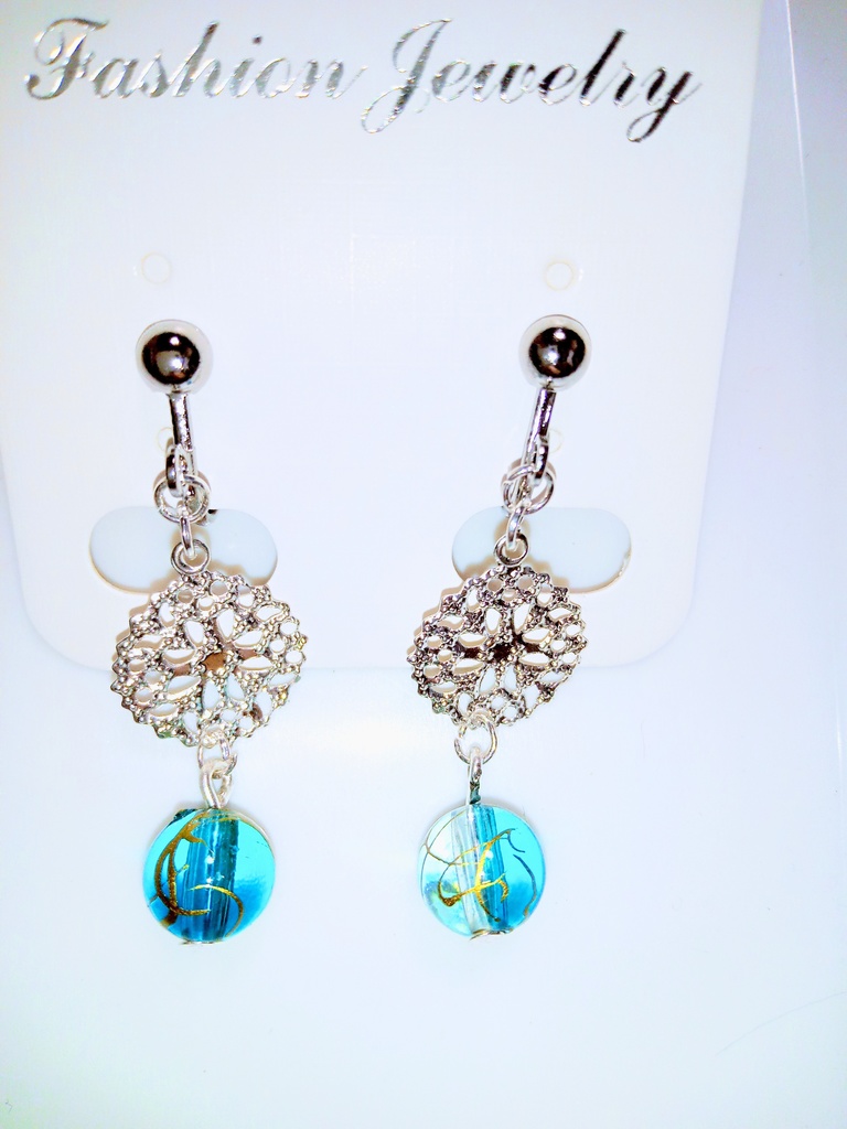 五条 ベネチアビーズのイヤリング