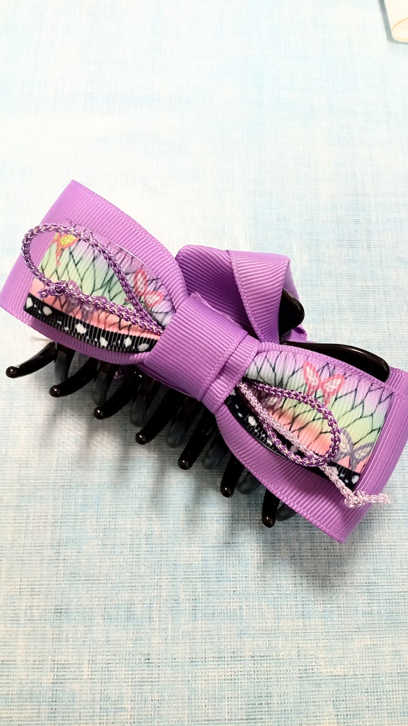 しのぶ ヘアクリップ紫