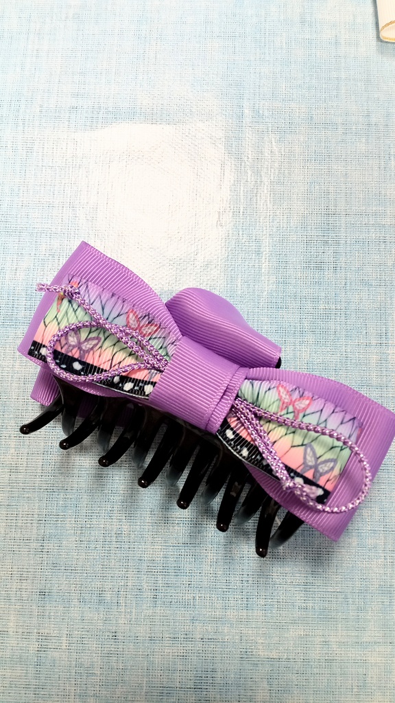 しのぶ ヘアクリップ紫