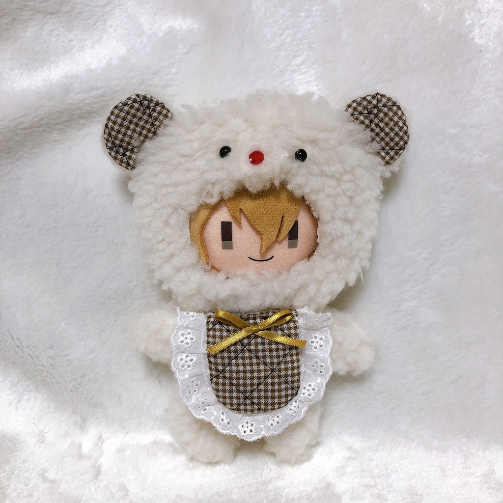 キルティング茶色チェック︎︎◌くま着ぐるみ