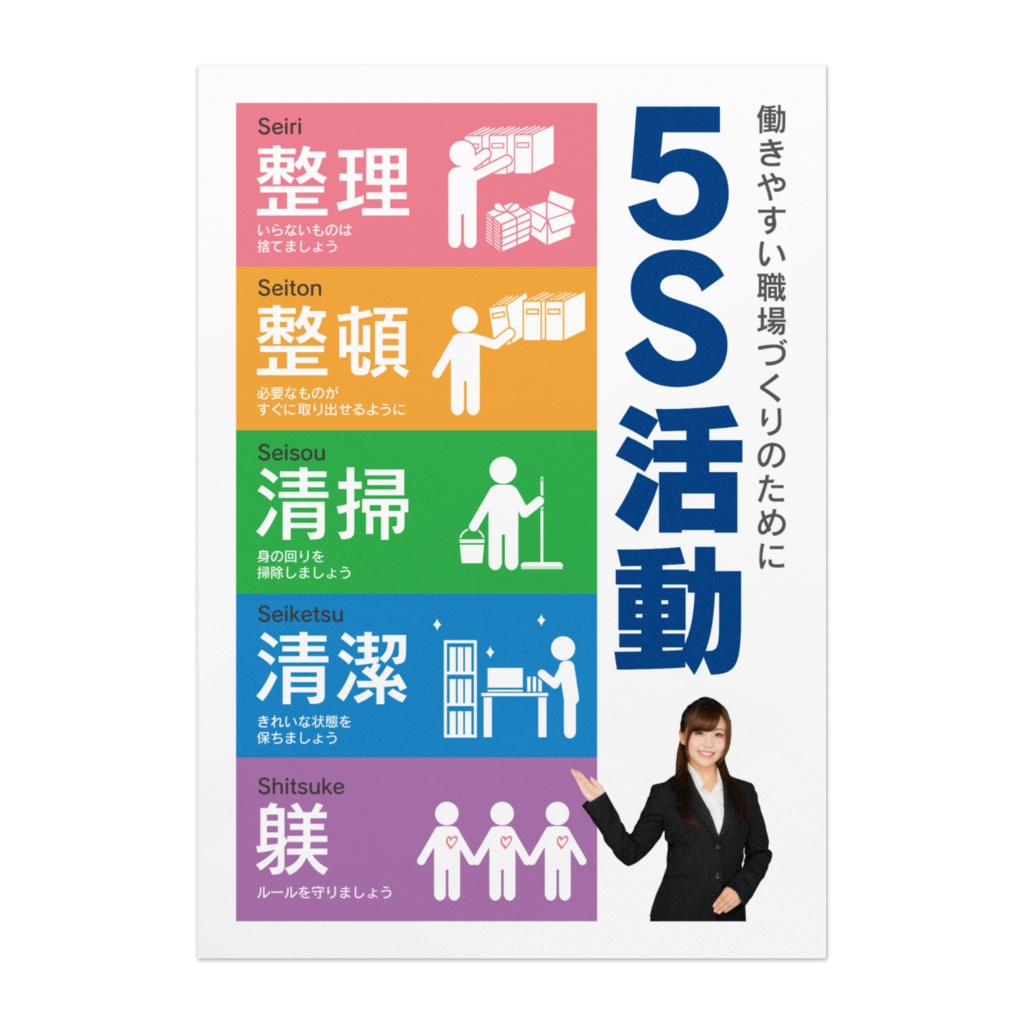 5S 活動ポスター／オフィス向け 01-3 - オリジナルツールファクトリー