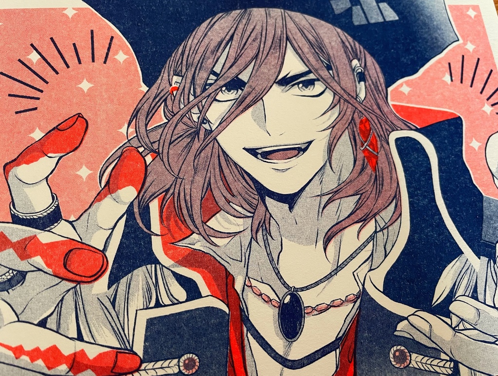 2色刷りイラストカード3種